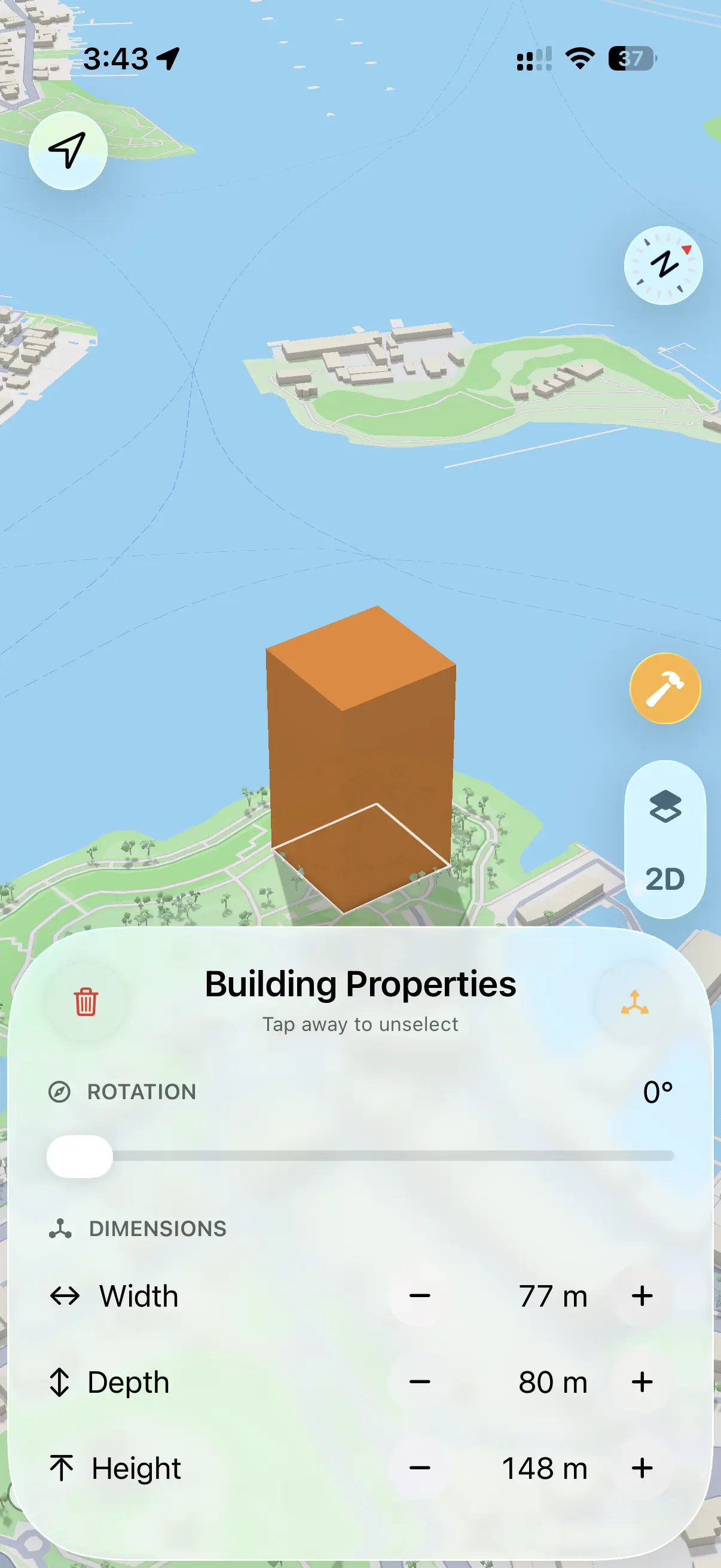 Building Properties panel in Construction Mode