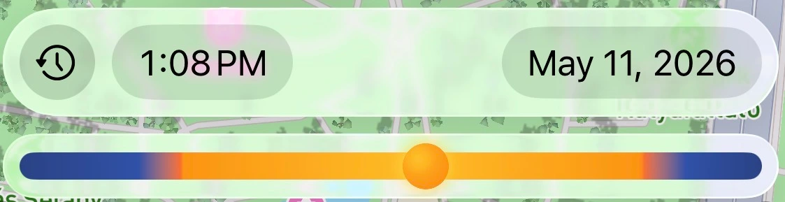 Time and date scrubber in SunCast